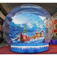 Custom background Xmas theme inflatable snow globe for sales